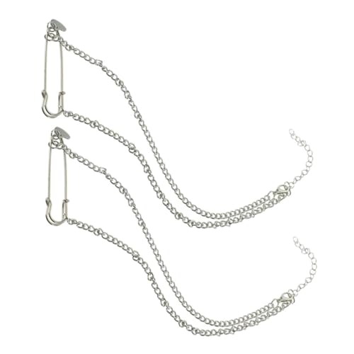 Healvian 2 Stück Kreative Kleine Sicherheitsnadel Anhänger Halskette Leichte Clavicle Chain aus Langlebiger Legierung Modischer Paper Clip Charm für Damen Vielseitig Tragbar und Schichtbar von Healvian