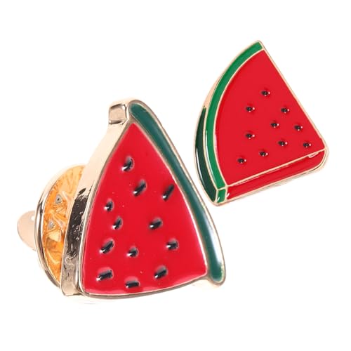 Healvian 2 Stück Kreative Wassermelonen Broschen aus Legierung für Damen Modische Anstecknadeln mit Feiner Handwerkskunst Geeignet für Schals Jacken DIY Schmuck Accessoire Sommerliche von Healvian
