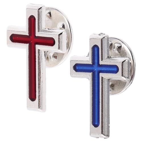 Healvian 2 Stück Kreuz Brosche Anstecker für Heilige Kommunion und Taufe Robuste Religiöse Dekoration für Anzüge und Festliche Anlässe von Healvian
