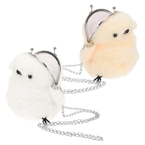 Healvian 2stücke Plüschtier Huhn Geldbörse Kleine Tasche Mit Münzfach Für Schlüssel Und Kleingeld Aufbewahren Tragbar Organizer Für Damen von Healvian