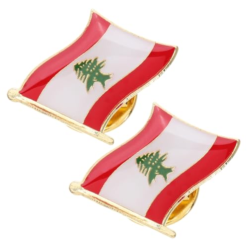 Healvian 2 Stück Libanesische Nationalflagge Anstecknadel aus Langlebigem Metall Modische Brosche für Kleidung Rucksack Hut Vielseitiges Accessoire für Formelle und Freizeit Anlässe von Healvian