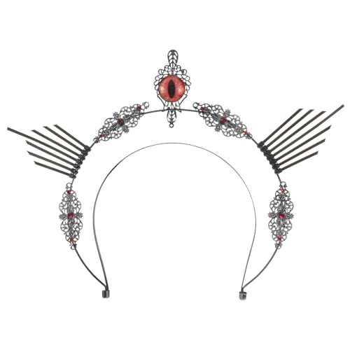 Healvian 2 Stück Lolita Gothic Haarreif Halloween Karneval Haarband Damen Cosplay Kopfstück Leicht Tragbar Komfortabel Schwarzer Teufelsaugen Look von Healvian
