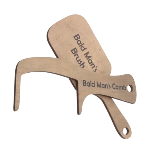 Healvian 2 Stück Lustiger Holzkamm für Glatzköpfe Zähne Hautfreundliches Langlebiges Holz Witziges Grooming Tool und Originelles für Männer Geburtstag Halloween Partyspaß von Healvian