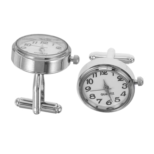 Healvian 2 Stück Mechanische Manschettenknöpfe aus Kreative Uhr Design Hemdknöpfe Langlebig und Modisch Geeignet für Herren Hemden bei Hochzeit Business Besonderen Anlässen von Healvian