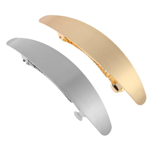 Healvian 2 Stück Metal Hair Clips Langlebige Haarspangen aus Metall mit Gebürstetem in Gold und Silber Modischer Haarschmuck für Frauen und Mädchen Einfaches Fixieren und Stilvolle von Healvian