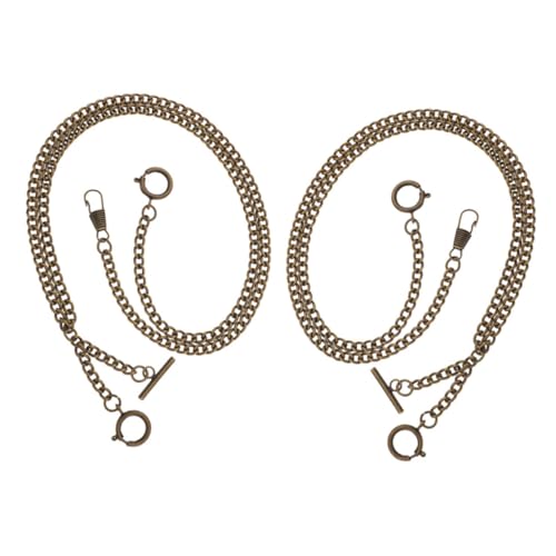 Healvian 2 Stück Metal Taschenuhrenkette Vintage Stil aus Robustem Metall für Westentasche und Geldbörse Vielseitiges Accessoire für Herren und Formelle Anlässe von Healvian