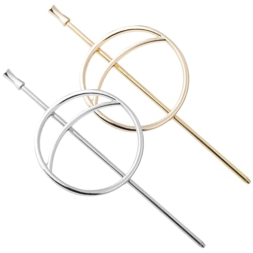 Healvian 2 Stück Metall Haarnadeln Rundes Hohles Design Stilvolle Hochzeits haarschmuck für Damen Einfaches Einstecken schadensfrei Geeignet für Dutt Alltag und Festliche Anlässe von Healvian