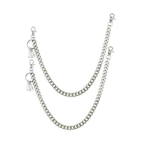 Healvian 2 Stück Metall Jeans Kette Punk Hip Hop Gürtelschnalle für Damen Herren Hosentaschenkette für Schlüssel Kleine Accessoires von Healvian