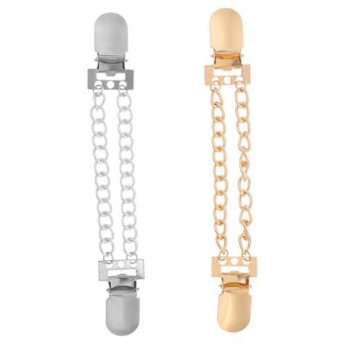 Healvian 2 Stück Metall Ketten Cardigan Clips für Damen Pullover und Schalhalter Dekorative Broschen zum Fixieren und Schutz vor Verrutschen Langlebig und Vielseitig Einsetzbar von Healvian