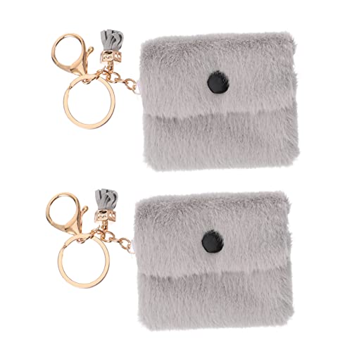 Healvian 2 Stück Mini Münzbeutel Schlüsselanhänger Candy Farben Kleine Change Bag Key Chain mit Münzfach Strapazierfähiger Schlüsselhalter und Taschenanhänger für Schlüssel Auto und Kabel von Healvian