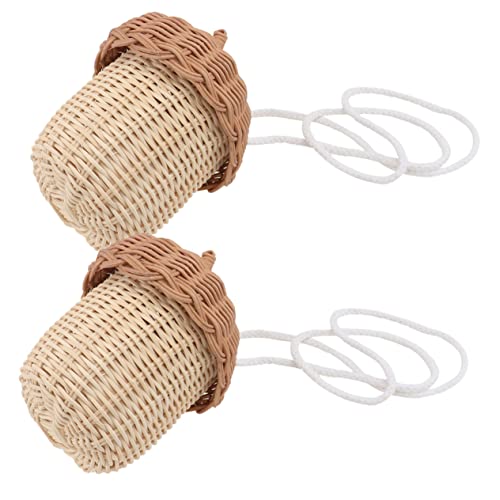 Healvian 2 Stück Mini Rattan Woven Tasche Handgefertigte Umhängetasche im Kiefernzapfen Design für Fotorequisite Dekorativer für Zuhause Healvian 2 Stück Mini Rattan Woven Tasche Handgefertigte Umhängetasche im Kiefernzapfen Design für Fotorequisite Dekorativer für Zuhause von Healvian