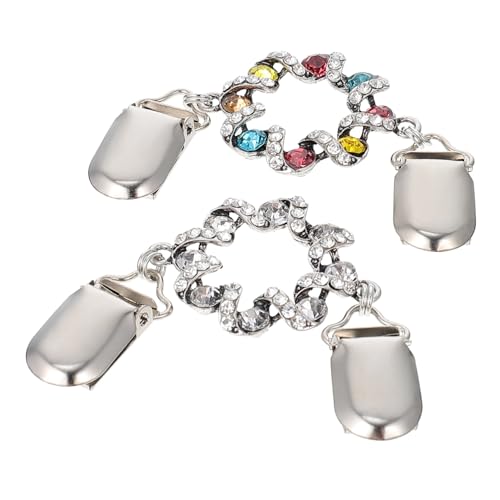 Healvian 2 Stück Modische Schalclips mit Strass und Perlen Vielseitiger Seidenschal Broschenverschluss für Damen Eleganter Halstuchhalter Leichter Schmuck für Cardigan und Pullover von Healvian