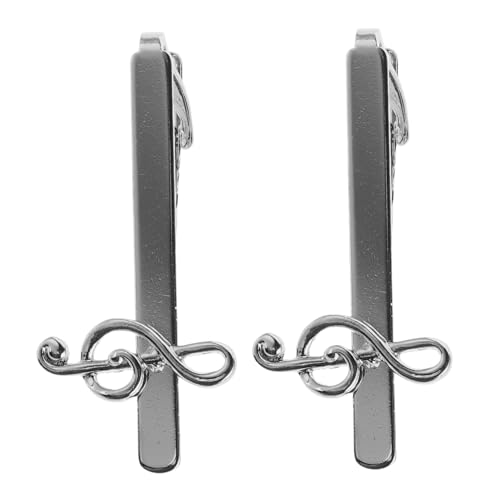 Healvian 2 Stück Musiknoten Krawattenklammer Klassische Herren Krawattennadeln Modisch für Business Hemden Stilvolle Anzug Accessoires für Vater Ehemann von Healvian