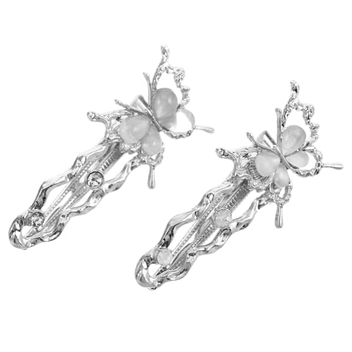 Healvian Haarspangen mit Schmetterlingsmotiv für Feines Haar Metall Katzenauge-stein für Mädchen Elegantes Kopfbedeckungs-accessoire 2 Stück von Healvian