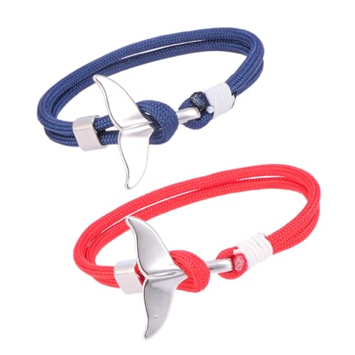 Healvian 2 Stück Paar Armband Männer Walschwanz Armbänder Armreif mit Walschwanz Walschwanz-Armband Überlebensseilkette Healvian 2 Stück Paar Armband Männer Walschwanz Armbänder Armreif mit Walschwanz Walschwanz-Armband Überlebensseilkette von Healvian
