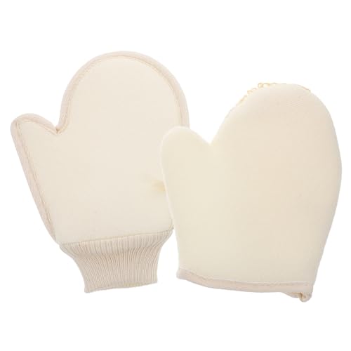 Healvian 2 Stück Peelinghandschuhe aus Natürlichem Sisal und Weichem Baumwoll Leinen Mix Sanftes Peeling und Massage Vollflächige Dusch und Bad Handschuhe für Frauen und Männer von Healvian