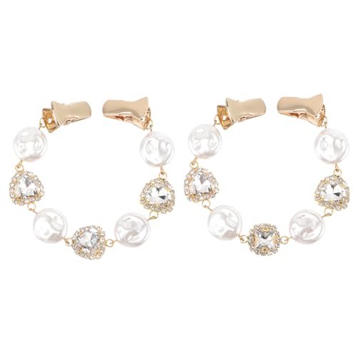 Healvian 2 Stück Perlen Broschen Dress Clips Sweater Clips für Damen und Mädchen Leichte Glänzende Schal für Festliche Anlässe und Alltag von Healvian