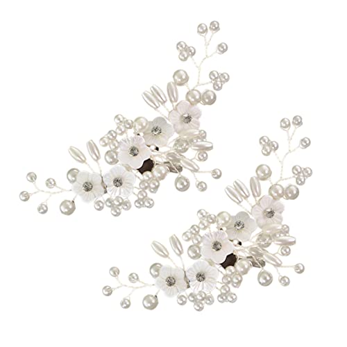 Healvian 2 Stück Perlen Schuhclips für Damen Abnehmbare Schuhschmuck Buckle für Hochzeiten und Besondere Anlässe Elegantes Design für High Heels und Brautschuhe von Healvian