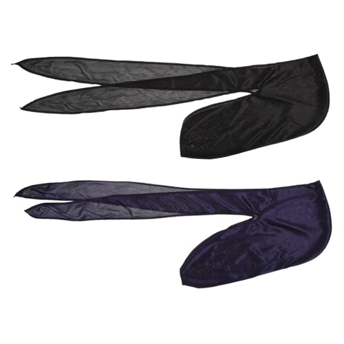 Healvian 2 Stück Piraten Haarnetz Elastische Mützen für Mädchen Jungen Waschbare Kopfbedeckung mit Weitem Rand Vielseitig als Dusch und Schlafmütze Langlebig und Bequem von Healvian