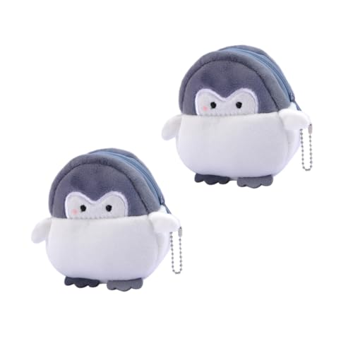 Healvian 2 Stück Plüsch Mini Münzbörsen Niedliche Kleine Pinguin Geldbeutel Portabel Leicht für Münzen Lippenstifte Karten Umweltfreundliches Material Langlebig von Healvian