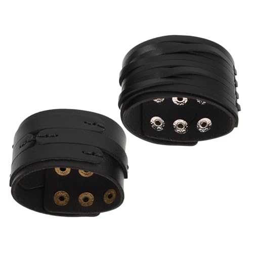Healvian 2stücke Lederarmband Für Herren Verstellbar Mit Nietendetails Retro-punk-stil Geeignet Für Verschiedene Handgelenkgrößen Und Outfits von Healvian