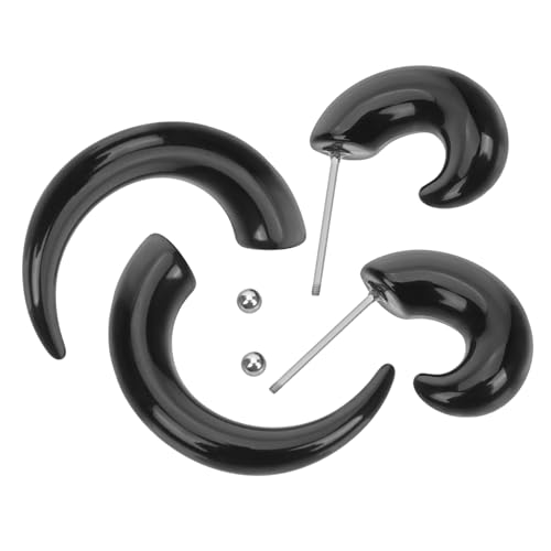 Healvian 2 Stück Punk Ohrstecker Horn Design Schwarz Unisex Statement Ohrschmuck für Frauen und Männer Modisch Vielseitig Healvian 2 Stück Punk Ohrstecker Horn Design Schwarz Unisex Statement Ohrschmuck für Frauen und Männer Modisch Vielseitig von Healvian