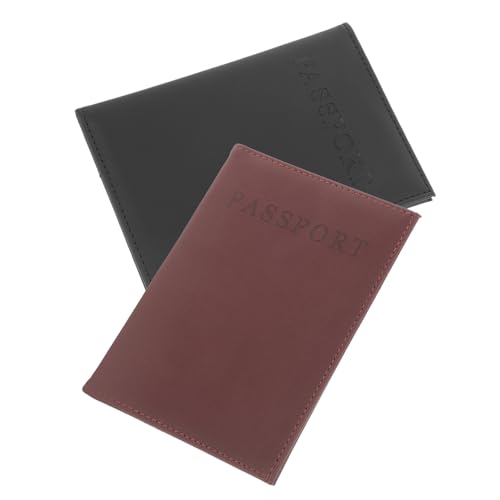 Healvian 2 Stück Reisepasshülle PU Reisepass Organizer Multifunktionale Ausweistasche für Herren und Damen Wasserabweisend Langlebig und Tragbar Schützt Reisepass und Dokumente von Healvian