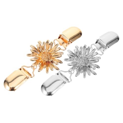 Healvian 2 Stück Retro Blütenform Pullover Clips Multifunktionale Strickjacken Klammern für Damen Eleganter Schalverschluss für Outfits und Taillierung von Healvian