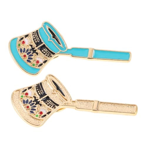 Healvian 2 Stück Retro Emaille Broschen Kaffee Zubehör mit Tropföl Design Präzise Kaffeekontrolle Anstecknadeln für Damen Kleidung Schals und Taschen Blau Gold von Healvian
