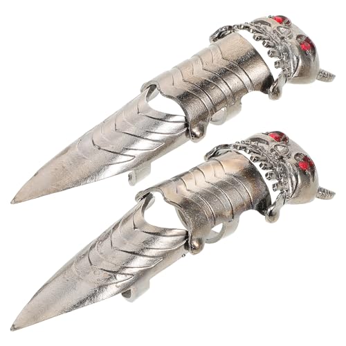 Healvian 2stücke Vollfingerringe Metall Eulenkrallenringe Für Frauen Gothic Partys Bühnenanzüge Fingerkrallen Schmuck Retro Stil Accessoires Für Damen von Healvian