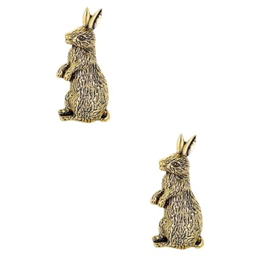 Healvian 2 Stück Retro Kaninchen Brosche Anstecknadel für Damen Niedliche Tier Brosche für Kleidung für Ostern Besondere Anlässe Kreative Cartoon Anstecknadel für Tag von Healvian