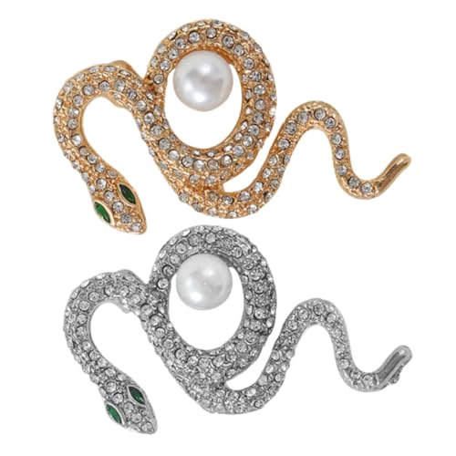 Healvian 2 Stück Retro Schlangenbrosche Teilig mit Funkelnden Strasssteinen Anstecknadeln für Damen Vielseitige Schmuckaccessoires für Kleid Mantel und Business Sowie Freizeitmode Healvian 2 Stück Retro Schlangenbrosche Teilig mit Funkelnden Strasssteinen Anstecknadeln für Damen Vielseitige Schmuckaccessoires für Kleid Mantel und Business Sowie Freizeitmode von Healvian