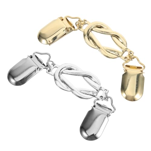 Healvian 2stücke Vintage Cardigan Clips Praktische Chic Kleiderklammern Für Pullover Und Schals Retro Schulter Kragenclips Für Damen in Antikem Silber Und Gold von Healvian