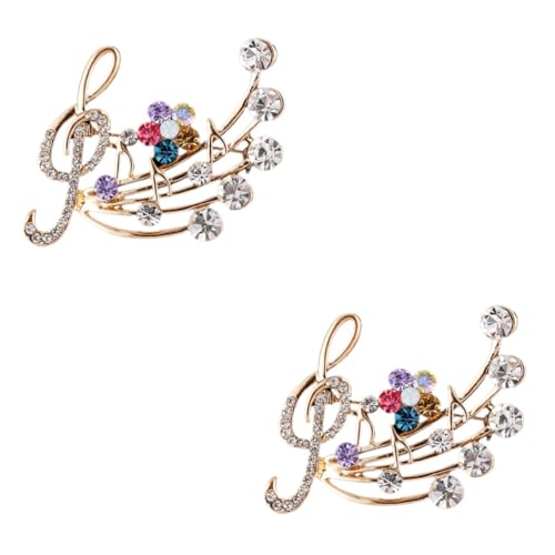 Healvian 2 Stück Rhinestone Brosche Notensymbol für Frauen Funkelnde Musiknote Anstecknadel Elegantes Accessoire für Kleidung Schals Taschen für Besondere Anlässe Partys von Healvian