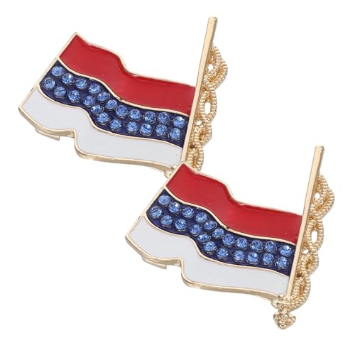 Healvian 2 Stück Russische Flagge Brosche Funkelnde Rhinestone Anstecknadel für Kleidung Hut und Jacke Patriotisches Abzeichen für Festliche Anlässe und Souvenirs von Healvian