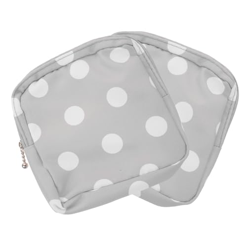 Healvian 2 Stück Sanitäre Aufbewahrungstasche mit Reißverschluss Kompakt und Wiederverwendbar Multifunktionale Periodentasche für Damen Leicht und Tragbar Modisches Design mit Grauen von Healvian