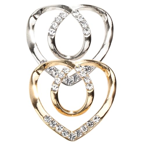 Healvian 2 Stück Schalring Clips Damen T Shirt Clip Schnallen Vielseitige Kleidungsklammern Seidenschal Ringe Wickelhalter Gold Silber von Healvian