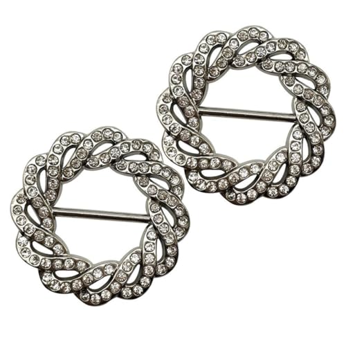 Healvian 2 Stück Schalringe mit Strassbesatz Schalschnalle aus Legiertem Vielseitiger Halstuch Clip und Dekorativer Taillenknoten für Damen Langlebig und Gestaltet von Healvian