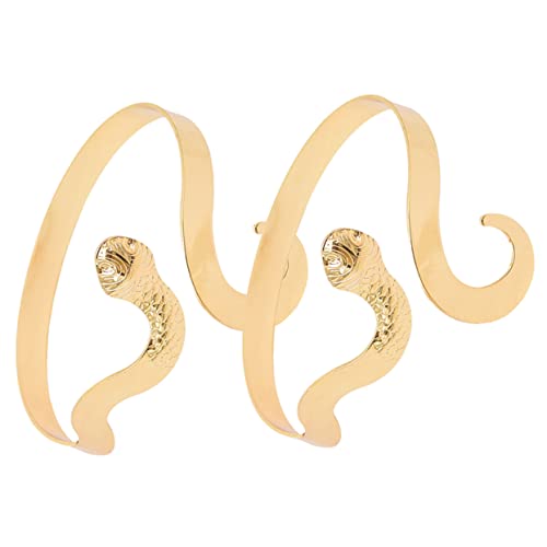 Healvian 2 Stück Schlangenarmband Armbänder Schwarz Oberarm Damen Armreif Handgelenk Chunky Manschette Metall Armbinde Arm Armband Schlangenelement Armband Schlangenarmband Goldene von Healvian