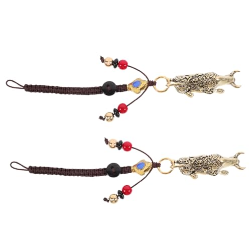 Healvian 2 Stück Retro Stierkampf Schlüsselanhänger Aus Messing Dekorative Neujahrsanhänger Für Freunde Und Familie Kreative Schlüsselanhänger Für Bastelarbeiten Zartes von Healvian