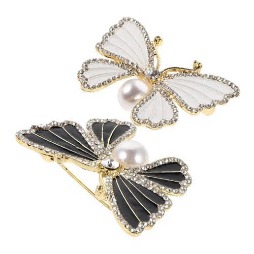 Healvian 2 Stück Schmetterlingsbrosche Glitzernder Tierschmuck Brosche Für Herren Anzug Kleid Anstecknadel Schmetterling Metall Anstecknadel Damen Corsage Anzug von Healvian