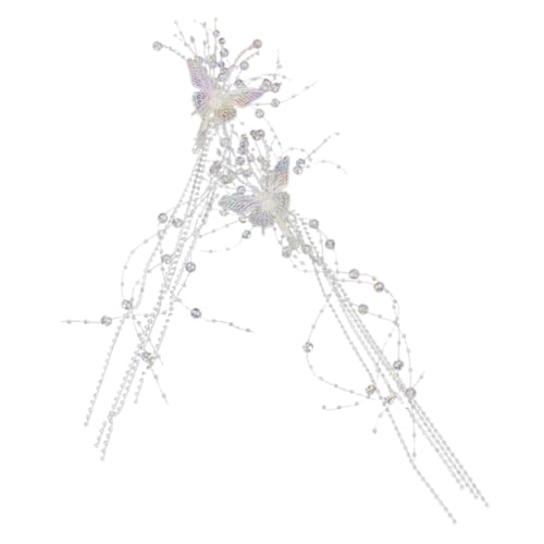 Healvian 2stücke Schmetterlingshaarnadel Mit Strassquaste Hochzeitshaarspange Aus Metall Elegant Für Brautschmuck Und Besondere Anlässe von Healvian