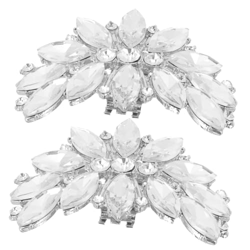 Healvian 2 Stück Schuhclips Strass Schuhschmuck Hochzeit Braut Damenschuh Dekorative Clips für Pumps Riemchen Pumps Schuhaccessoire von Healvian