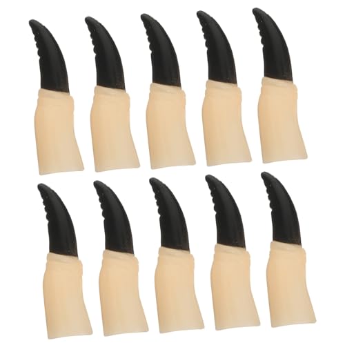 Healvian Halloween Werwolf 2 Stück Schwarze Nagelabdeckungen Hexenfleisch Fingerabdeckungen Gefälschte Finger Cosplay Nägel Fingerklaue Für Halloween Trick Requisiten Gefälligkeiten Vampir von Healvian