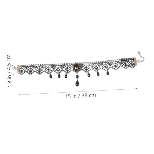 Healvian 2 Stück Schwarze Spitze Choker halskette Verstellbar Punk Stil Vintage Ornament für Partys Halloween Cosplay und Besondere Anlässe von Healvian