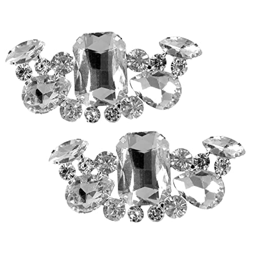 Healvian 2 Stück Silberfarbene Schuhclips mit Strasssteinen Vielseitige Schuh und Schmuckdekoration für Damen Eleganter DIY Schmuck für Hochzeit Party und Alltag von Healvian