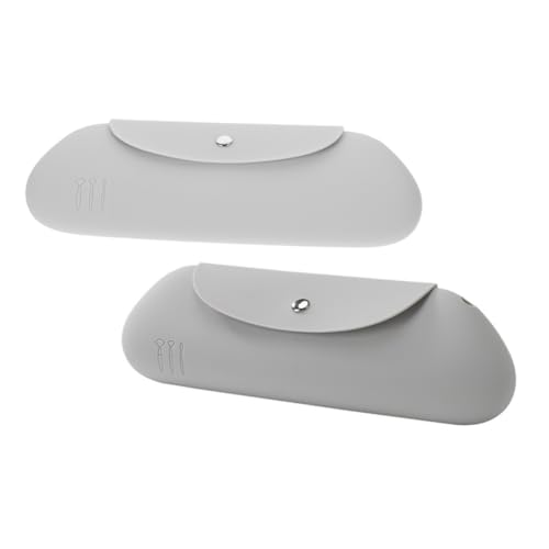 Healvian 2 Stück Silikon Make Up Pinselhalter Staubdichter Tragbarer Kosmetiktaschen Organizer für Reisen Kompakte Aufbewahrungstasche für Schminkpinsel und Kleine Beauty Accessoires für von Healvian