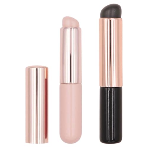 Healvian 2 Stück Silikon-Nagelpinsel Wiederverwendbarer -Chrom- Nagelpinsel Make-Up-Lippenstift-Applikatorpinsel Für Französische Nägel Lippenstift Concealer Lidschatten von Healvian