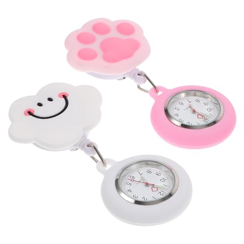 Healvian 2stücke Taschenuhr Für Krankenschwester Cartoon-digitaluhr Hängeuhr Dekorative Taschenuhr Mit Clip von Healvian