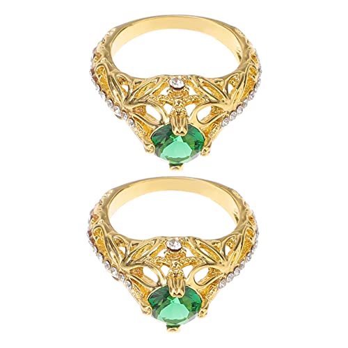 Healvian 2 Stück Smaragdgrüne Zirkonringe für Damen Verlobungsringe Eleganter Schmuck für Hochzeiten Partys Besondere Anlässe Goldene Healvian 2 Stück Smaragdgrüne Zirkonringe für Damen Verlobungsringe Eleganter Schmuck für Hochzeiten Partys Besondere Anlässe Goldene von Healvian